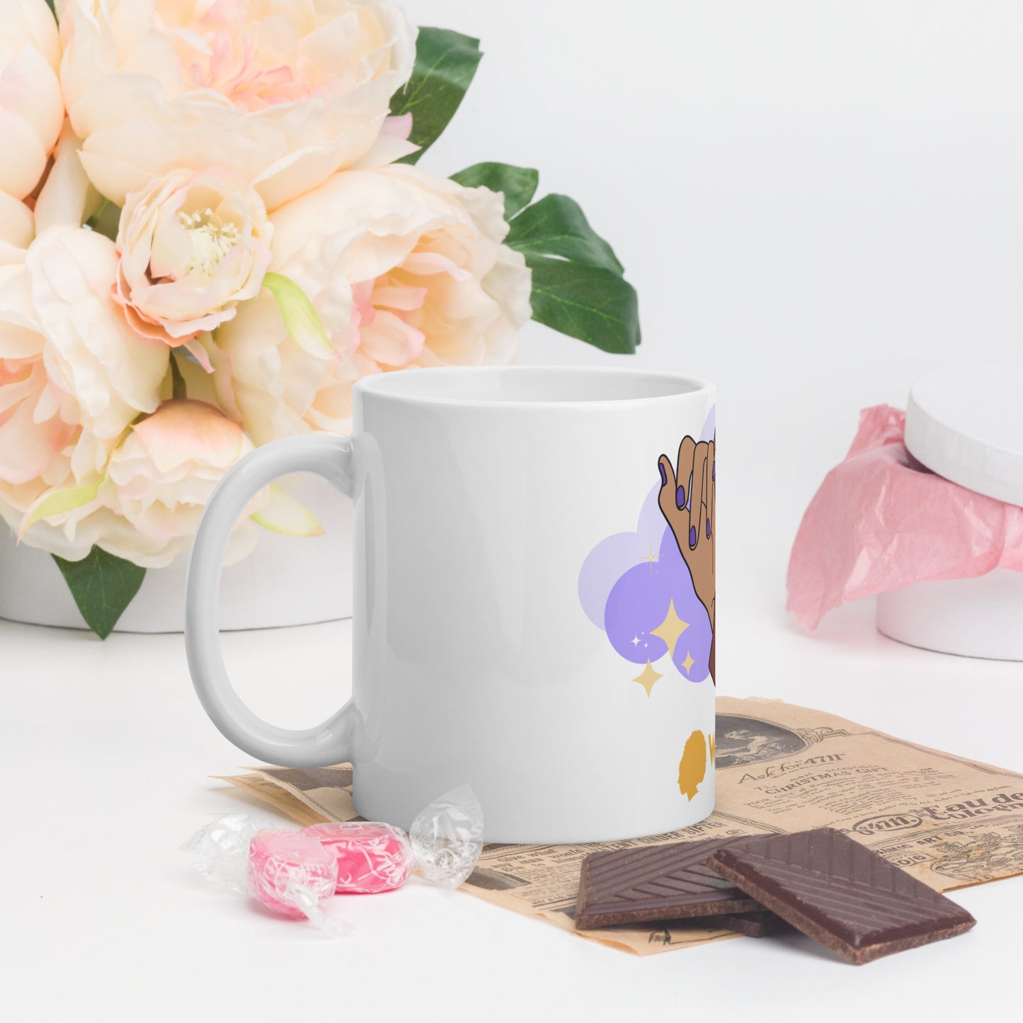 "Pinky Promise" White glossy mug